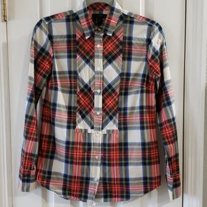 J. Crew Perfect Shirt Button-Down Tartain Plaid